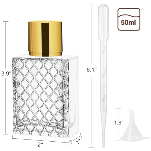 Luxsego Refillable Perfume Bottle 100ml/3.4oz Glass Spray Bottles, Empty Fine Mist Atomizer Clear Glass Essential Oil Container for Travel Gift, Diamond-Cut Design Sprayer for Cologne2