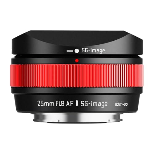 SG-image AF 25mm F1.8 II APS-C E�}�E���g �\�j�[E�݊� �P�œ_ ����a �p���P�[�L�����Y ���b�h (2�N�ۏؕt) (�������K�i)