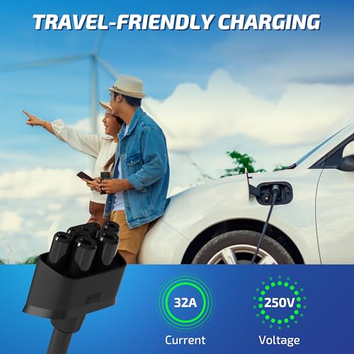 VIPTOO NEMA 14-50 Adapter for Tesla Gen 2 Mobile Portable Charger, Connect Mobile Charger to 240V Outlet at 32 Amp, UL94-V0 Flame Retardant, IP65, 10\" Length