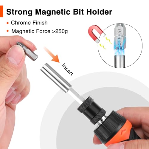 Valuemax Ratcheting Screwdriver, 9-In-1 Multi Screwdriver, Portable Ratchet Screwdriver Set, Adjustable Length, High-Strength Bits thumb #1
