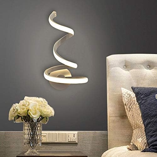 Modeen LED Spiral Wall Light Simple Modern Creativity Bedroom Aisle Bedside Lamp Wall Sconce Living Room Aluminum Metal Wall Lamp