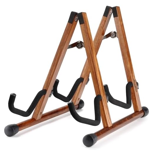 Musbeat Soporte doble para guitarra en forma de A para 2 guitarras (acústica/bajo eléctrico/banjo) con almohadilla de espuma – Soporte de suelo fuerte para estudio y hogar