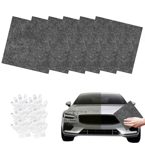 Wondora 6 Stück Nano Sparkle Tuch, Magic Nano Sparkle Tuch Auto Kratzer Entfernen Reparatur, Nanomagic car Scratch Remover für Reparatur von Kratzfarben Autoreinigung und Flecken