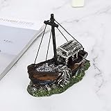 TOPINCN シュミレーションシップレックアクアリウム装飾 | 肉眼で確認できる | 魚に良く優しい | フィッシュタンク向け | レジン製 | 12.5x6x10cm