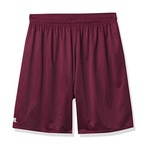 Russell Athletic Men's Mesh Shorts (No Pockets), Maroon, 3X-Large