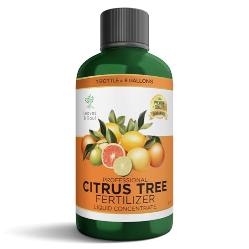 Leaves and Soul Citrus Tree Fertilizer 8 oz, Professional Liquid Citrus Fertilizer 6-4-6 Concentrate for Citrus Trees, Fruit Tree Fertilizer for Outdoor Trees & Potted Plants