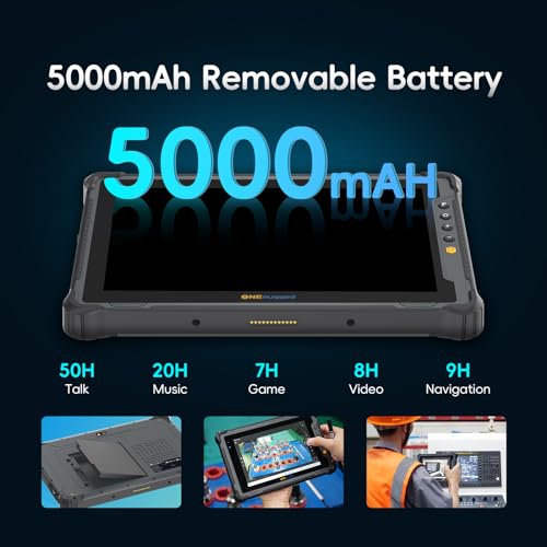Image of Rugged Tablet with Barcode Scanner M10J, 10.1 inch Windows 11 Pro Enterprise Tablet w /Honeywell N4680 Scan Engine, 1D /2D QR Inventory Scanner, 8GB+128GB Industrial Work PC for WMS, Retail