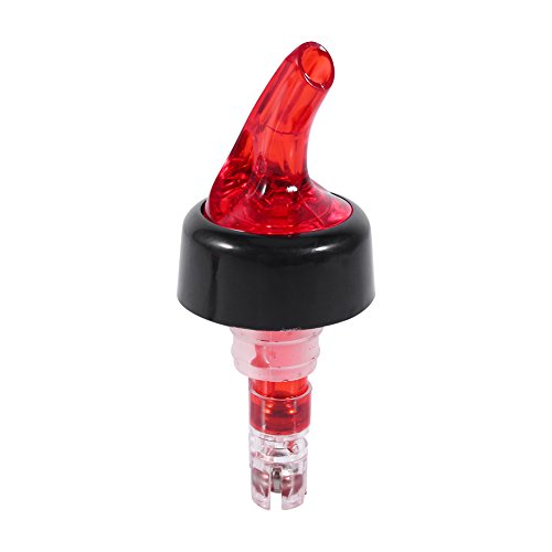 35ml Disparo rápido Espíritus Dosificador Vertedor Práctico Plástico Flujo de licor Botella de vino Verter Pico Tapón Dispensador de cóctel Transparente(rojo)