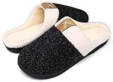  Mishansha Zapatillas Invierno Hombre Casa Memory Foam Zapatos Antideslizante CáLido Pantuflas Casa Cómodas Suave Slippers,Negro,46/47