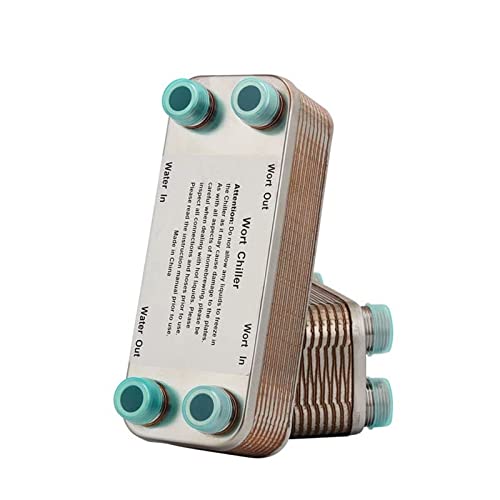 30 Plate Heat Exchanger Wort Chiller,Counterflow Heat Exchanger,Stainless Steel Beer Cooler,Super Efficient Cooling Tools For Homebrew for Floor Heating