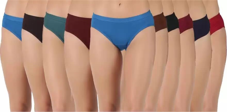 Women Comfortable Pure Cotton Panties (_Solid-10-S Pack of 10) Multicolour-image-28