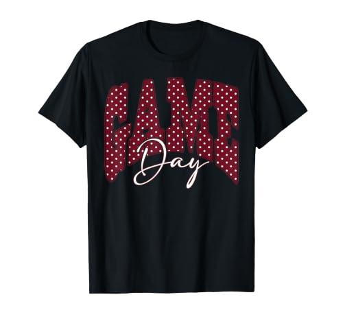 Maroon Polka Dot Game Day Football Touchdown Season T-Shirt