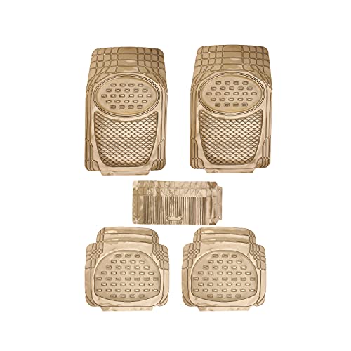 Image of Auto Hub Anty-Skid Rubber Car Floor Mats for Tata Tiago,Automotive Floor Mats - Smoke-Set of 5