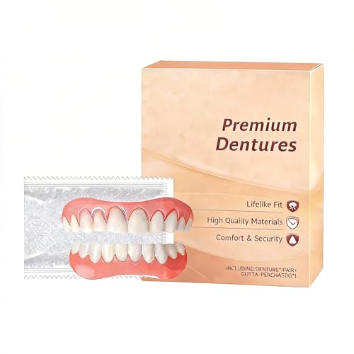 1Pcs Full Set of Silicone Dentures, Moldable False Teeth for Men Women