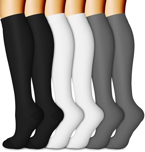 Image of Copper Compression Socks (3 Pairs), 15-20 mmhg is BEST Athletic & Medical for Men & Women, Running, Flight, Travel, Nurses - Boost Performance, Blood Circulation & Recovery