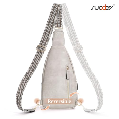 Image of SUOSDEY Sling Bags for Women Crossbody Leather Sling Backpack Chest Bag Shoulder Bags for Casual Traveling Hiking Cycling