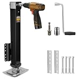 RVSHARK 8000 lbs A-Frame Trailer Jack, Heavy Duty Trailer Tongue Jack for RV and Utility Trailer, 20-24V Cordless Drill Compatible, 5-Level Adjustable Drop Leg with 4.7 to 33.4-Inch Lift Range, Black