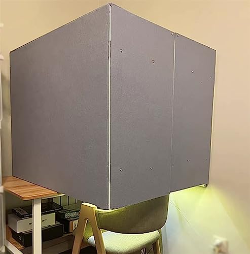 Soundproof Grey Portable Vocal Booth - Ideal Home Studio Booth for Music Recording, Podcasting - Fully Enclosed Cover with Door Opening Design - Acoustical Treatments - Desktop Shield