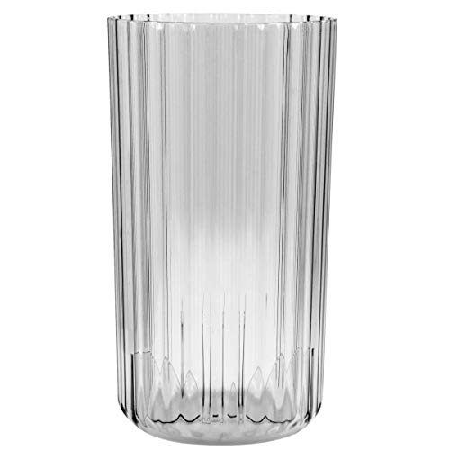 Vaso De Flor M Decorativo Planta Translucido Groove Jardim Natural
