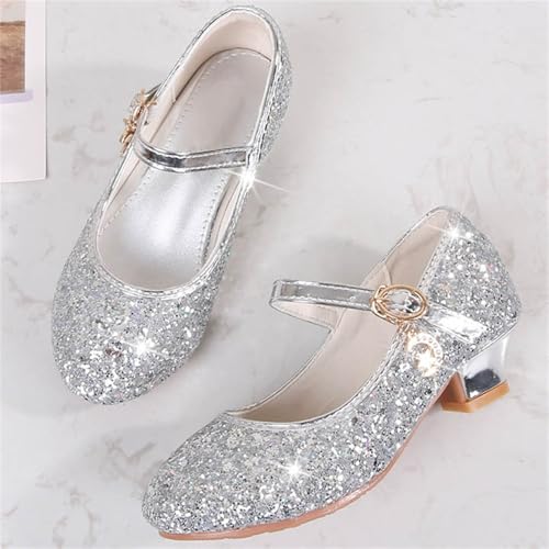 Girls High Heels Sparkly Mary Jane Dress Shoes with Buckle - image 8