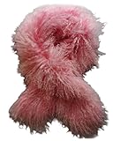 XUYUZUAU Women Winter Scarves Real Mongolian Lamb Hair Neck Scarf Curly Wrap Party