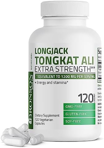 Bronson Longjack Tongkat Ali 1200mg Extra Strength 1200mg Per Serving, Supports Energy, Non-GMO,Capsule