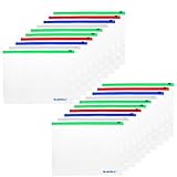 BCP 20pcs Clear Color Zip Up PVC A5 Paper Document File Bill Zipper Bag Pencil Pouch