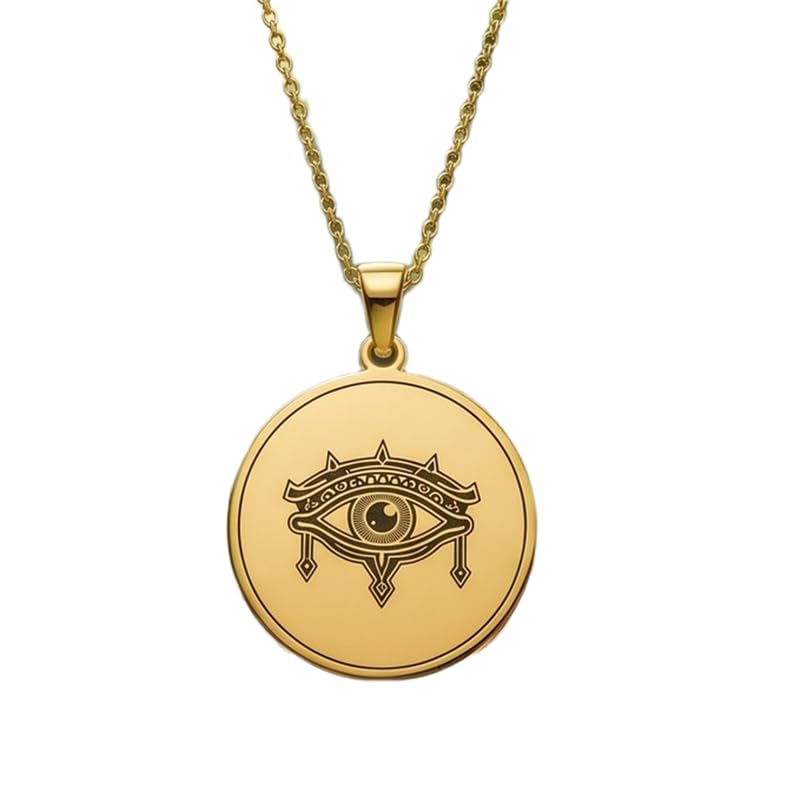 Collier oeil omniscient pendentif argent doré mixte chaîne 45cm