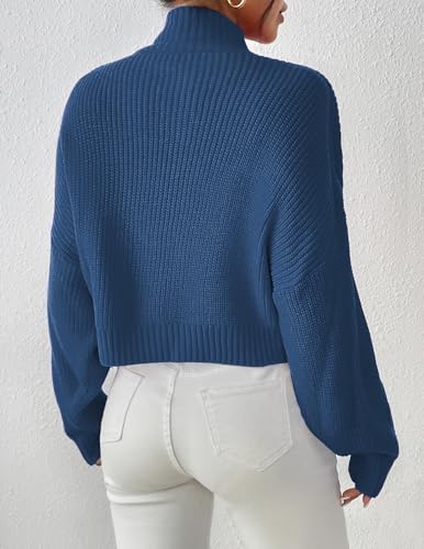 Image of Libsorge Womens Oversized Mockneck Cute Cable Knit Sweater Winter Fall 2025 Ladies Dressy Casual Lightweight Pullover Tops