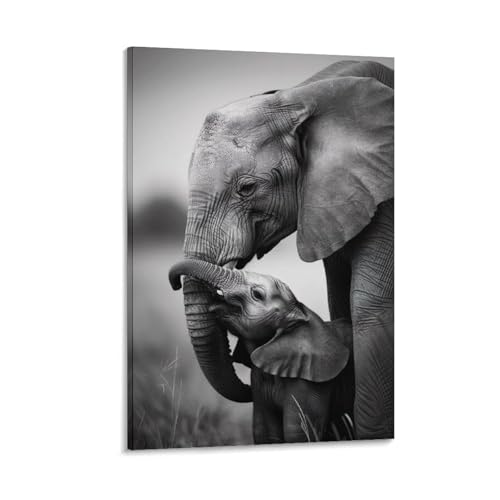 Tableau Mom & Baby Elephant célébrant l'amour maternel unique
