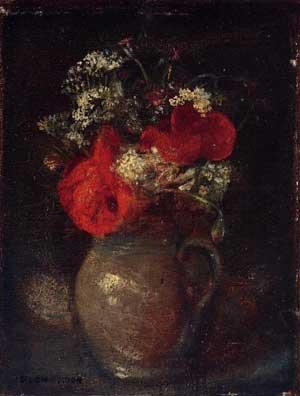Peinture à l'huile Odilon Redon reproduction tableau bouquet fleurs 30x36