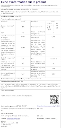 LG DF455HSS Freistehende Spülmaschine, Serie 4, 14 Stellen, QuadWash-System mit 4 Armen, Sprühdüsen, TrueSteam-Dampf, automatische Türöffnung, 3. Besteckkorb, WLAN, Grau