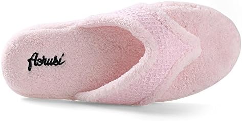 Aerusi Pink Women Comfortable Soft Home Totel Bedroom Slippers Spa Thong Flip Flop House Shoes, Size 7 | Image 2
