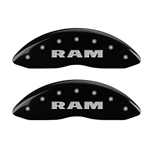 Image of MGP Brake Caliper Covers for 2011-2018 RAM 1500, 2013-23 1500 Eco Diesel | 2019-24 1500 Classic, Requires 18 inch+ Wheels, Black Powder-Coated Aluminum, 4 PCS Front and Rear, Classic