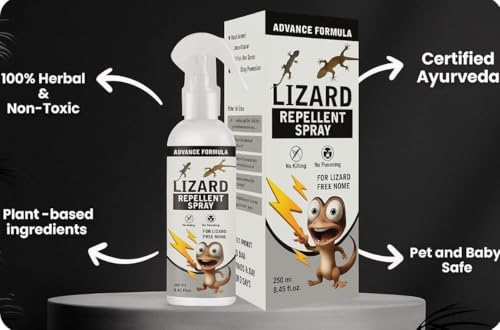 Image of Lizard Repellent for Home Spray Pest Control | Made With Plants Oil, Irritant-Free, Chemical-Free | Baby Skin Safe Plant Safe (200 ML) (peck of 1)