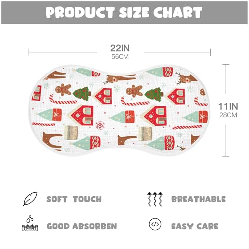 Burbuja Christmas Elements Muslin Baby Burp Cloths, Soft & Absorbent Cotton Burping Rags for Newborn Boys & Girls, 4 Pack2
