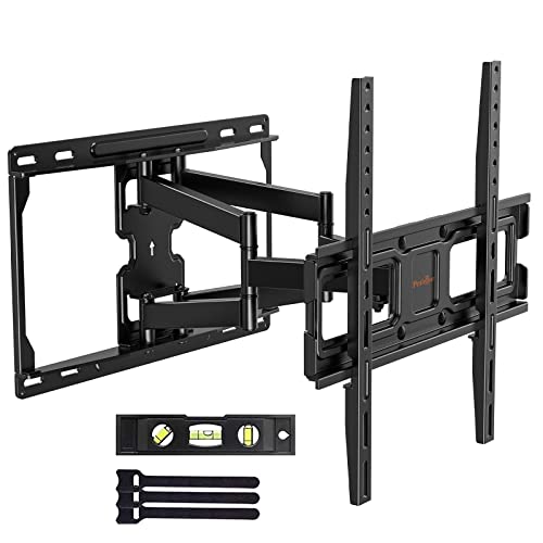 Perlegear TV Wandhalterung, Schwenkbare Neigbare TV Halterung für 26-65 Zoll Flach & Curved Fernseher, Wandhalterung Fernseher bis zu 45kg, max.VESA 400x400mm, PGMFK2-E Cover