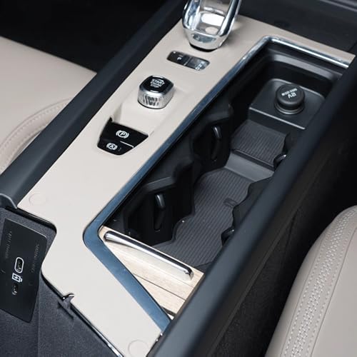 Image of Silicone Material Cup Holder Coaster for Volvo 2026 XC60 Center Console Gear Shift Protector, Automotive Accessories (2026 XC60 Centre Console Pad - Cardamom)