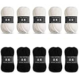 Komicea Wolle zum Stricken und Häkeln, 10 x 50g/133m Garn Strickgarn, 100 % Polyacryl zum Stricken Baumwolle, Häkelgarn Handstrickgarn zum Stricken Häkeln und Bastel (Schwarz und Weiß)