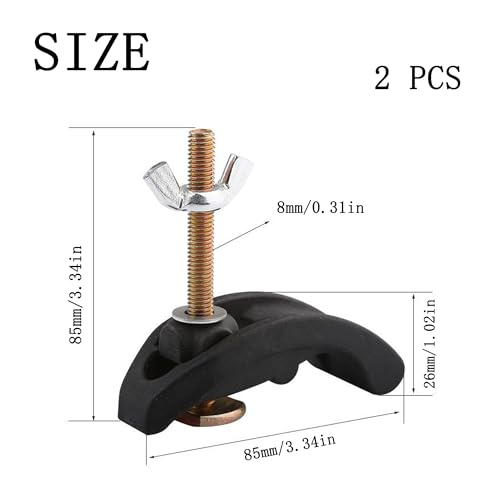 2 Stück T Schienenklemm Set，T Nuten Klemme，T-Track Halteklemmen，M8 Stabil und Flexibel Niederhalter，Niederhalter T-Nut，T Nut Schiene Schnellspannklemmen，für Werkzeug zur Holzbearbeitung