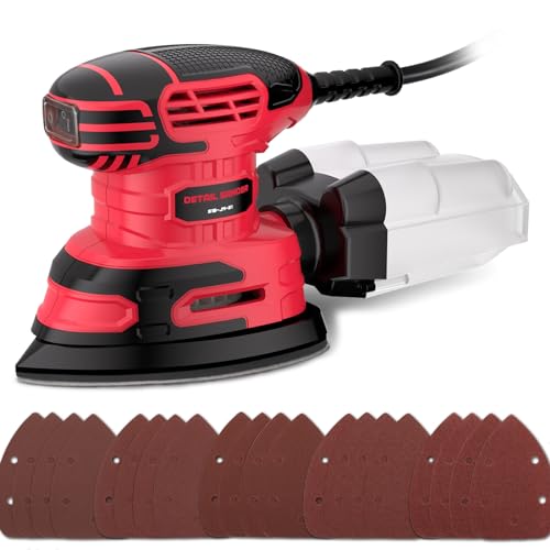 Detail Sander, 13,000 OPM Hand Electric Sander with 20PCS Sanderpapers,