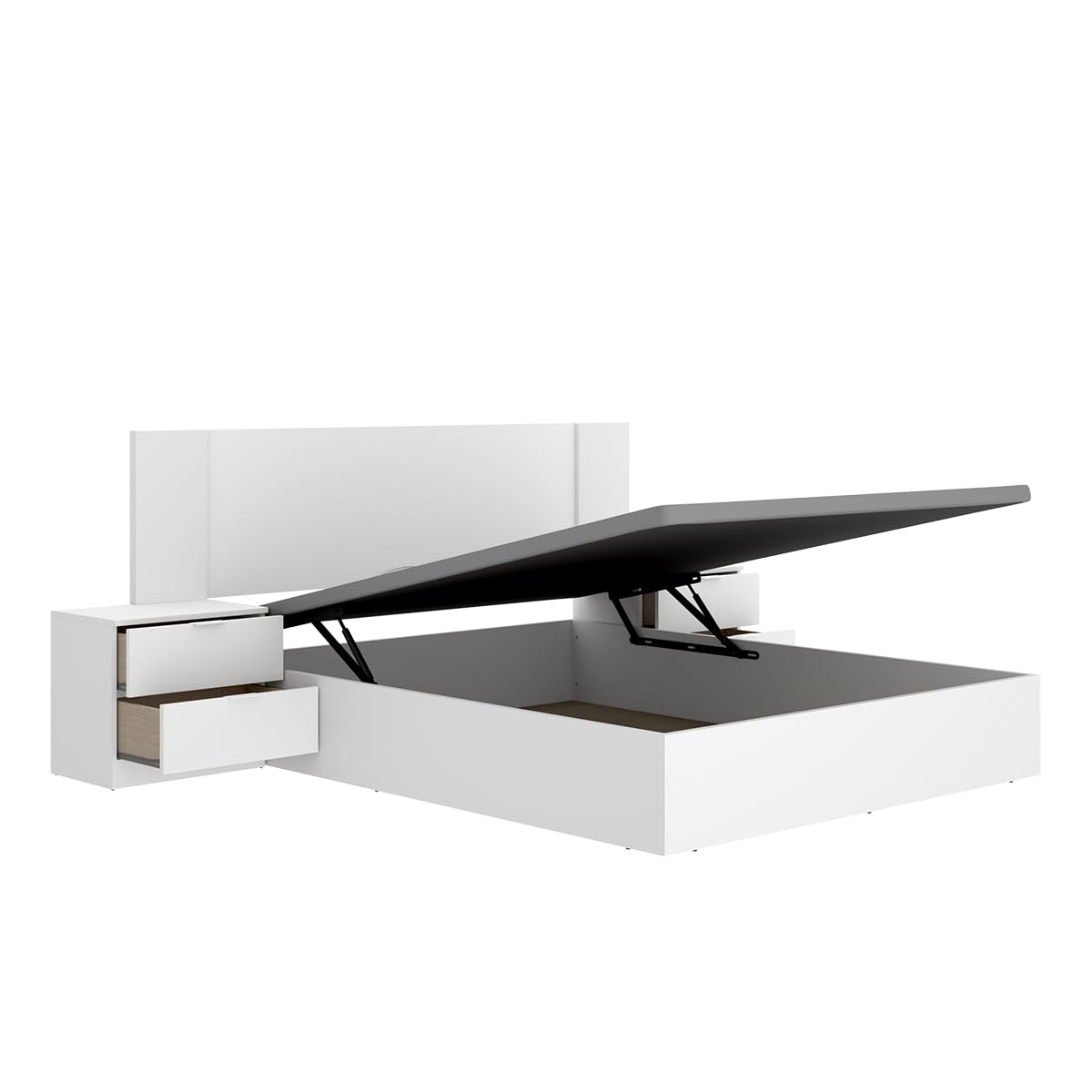 DEKIT Grupo RIMOBEL - Cabezal Cama len con 2 MESITAS Y CANAPÉ Nest Recto 150CM - 96x251x197cm