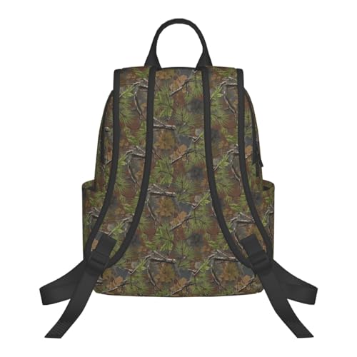 College Backpack, Travel, or Work Bookbag, Spacious and Versatile for Daily Use, Hunting Camo Trees Branches Military Camouflage Daypack Rucksack3