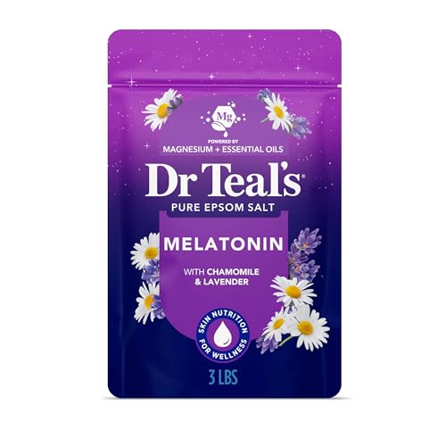 Dr Teal's Epsom Salt Magnesium Soak, Sleep Blend with Melatonin, Lavender...