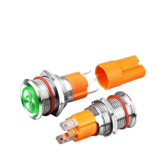 Interrupteur bouton poussoir 16mm 10A 12V 24V étanche avec LED rouge - 5