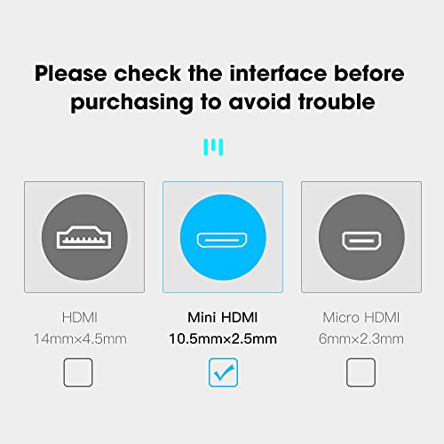 SIKAI CASE Cabo HDMI 2.1 de alta velocidade 8K Mini HDMI para HDMI, 8K@60Hz, 4K@120Hz, 48Gbps, eARC,
