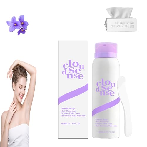 Cloud Sense Hair Removal Mousse Smooth Hair Removal Spray Gentle and Soothing for Body and Legs Suitable for Women and Men (Spray*1)