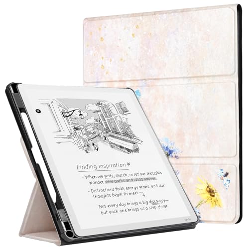 Image of CoBak Case for 11 inch Kindle Scribe 3rd Generation 2025, Kindle Scribe Colorsoft with Two Viewing Angles - All New PU Leather Cover with Auto Sleep Wake, Pen Holder. Oil Pink