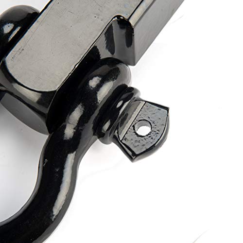 Orion Motor Tech Clevis Shackle Hitch Hook Receiver with 3/4" D Ring Shackle fitting 2" Receiver, 11,000 lbs Capacity Offroad Recovery Tow Trailer Hitch for Trucks and SUV's, Corrosion Resistant