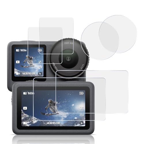 �y���{���Ɏq���z�Ή� DJI Osmo Action 6 �K���X�t�B���� �t���ی�t�B���� �Ή� DJI Osmo Action6 �J���������Y�ی�t�B���� �����ߗ� �t���ی� �d�x9H �ϏՌ� ��U�h�~ �����^ �P�[�X�Ɋ�?�Ȃ� �y���ʉ��2�� + �T�u